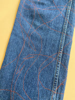 all over scribble stitch pants
